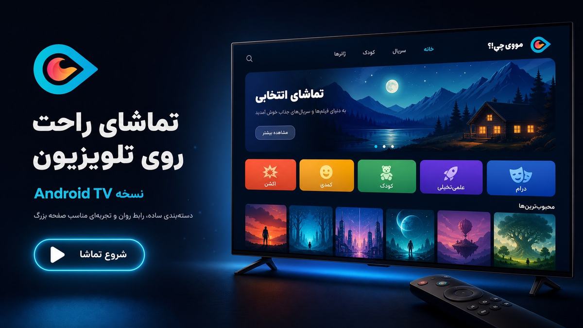 تصویر معرفی مووی‌چی در گوگل‌پلی؛ نمایش دسته‌بندی‌های فیلم و سریال روی تلویزیون